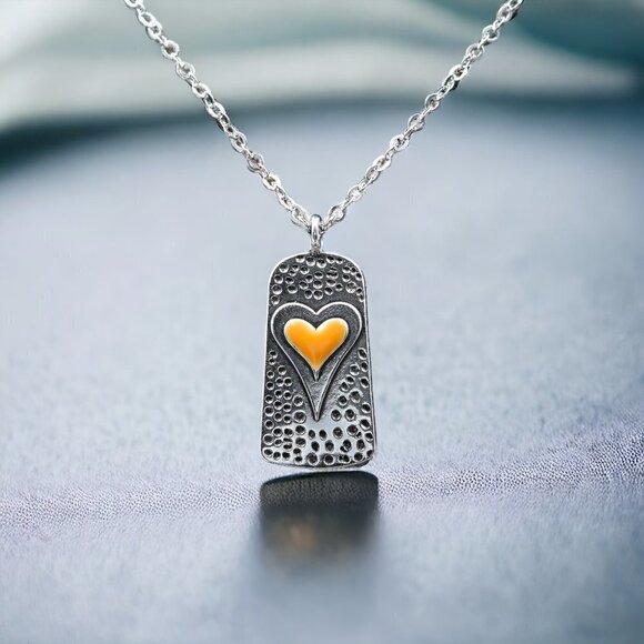 Silver Heart Necklace 18” - Picture 1 of 4